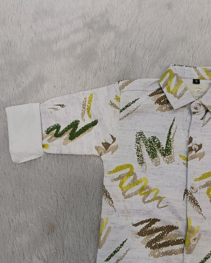BOYS SHIRT CODE-A338 Boys Printed Casual Shirt | Full Sleeve Cotton-Look Shirt for Kids
