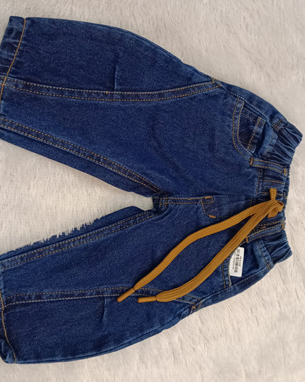 BOYS JEANS CODE-A342 Boys Denim Jogger Pants with Drawstring – Casual Cotton-Blend Jeans
