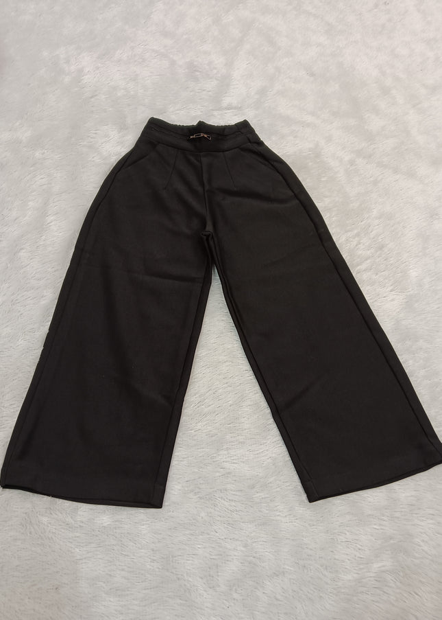 GIRLS JEANS CODE-A371 Girls Black Wide Leg Pants | Stylish & Comfortable Palazzo Trousers