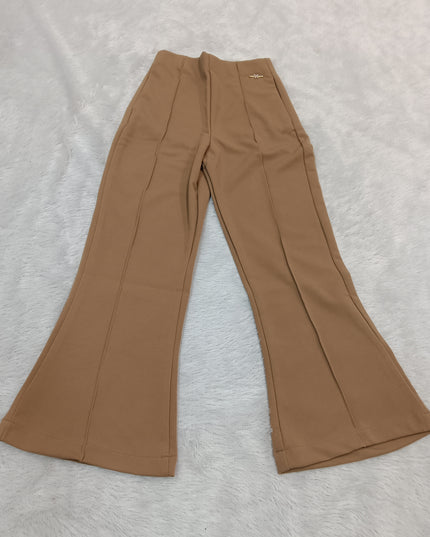 GIRLS PAINT CODE-A373 Girls Beige Flared Pants | Stylish Bell Bottom Trousers for Kids | He And She Kidswear