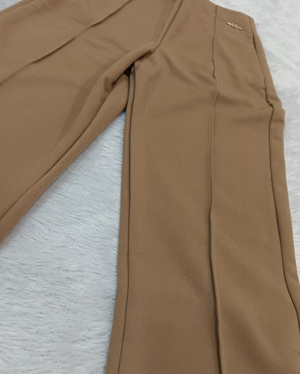 GIRLS PAINT CODE-A373 Girls Beige Flared Pants | Stylish Bell Bottom Trousers for Kids | He And She Kidswear
