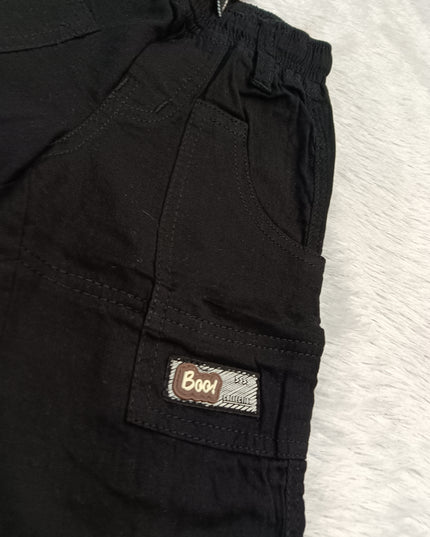BOYS JEANS CODE-A341 Boys Cargo Pants | Stylish Cotton Utility Trousers for Kids | White & Black