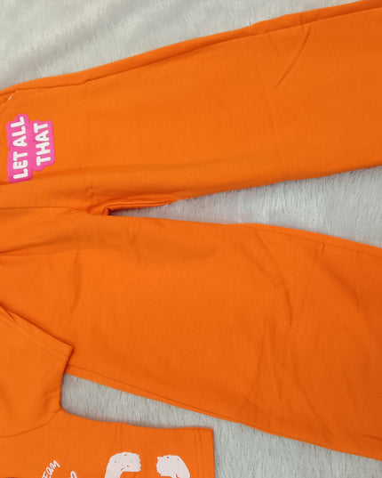 GIRLS CODINATE CODE-A361 Girls Orange Printed T-Shirt & Palazzo Co-Ord Set | Kids Casual 2-Piece Outfit