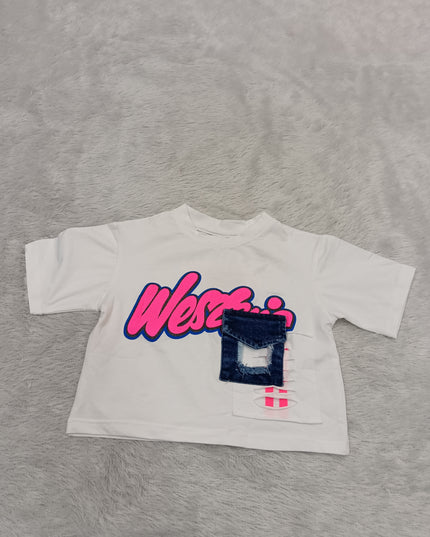 GIRLS TOPS CODE-A356 Girls Printed Cotton T-Shirt | Stylish Half Sleeve Casual Top