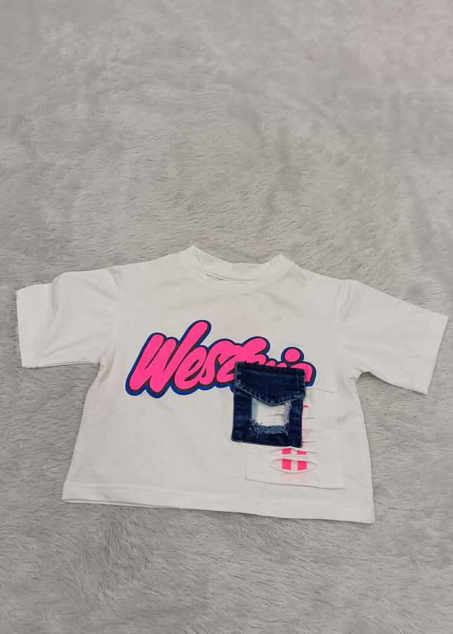 GIRLS TOPS CODE-A356 Girls Printed Cotton T-Shirt | Stylish Half Sleeve Casual Top