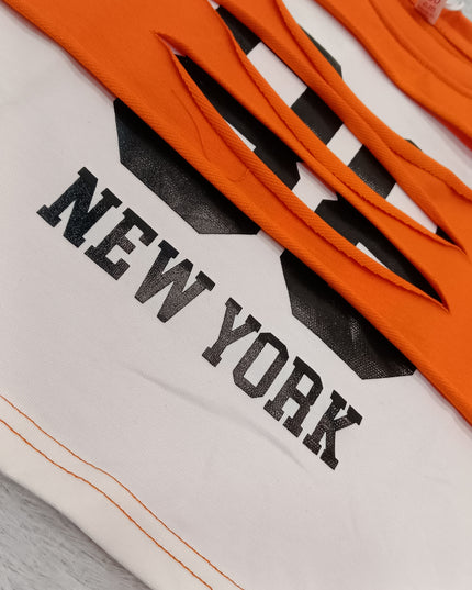 GIRLS TOPS CODE-A353 Girls Orange Graphic Printed Cotton Crop Top | Half Sleeve Casual T-Shirt