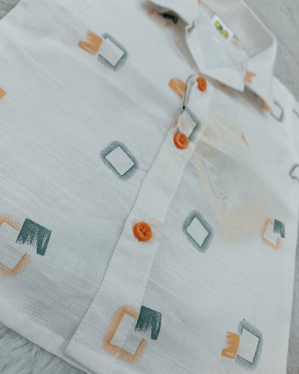 BOYS SET CODE-A395 Boys Printed Shirt & Shorts Co-Ord Set | Stylish Casual Summer Outfit