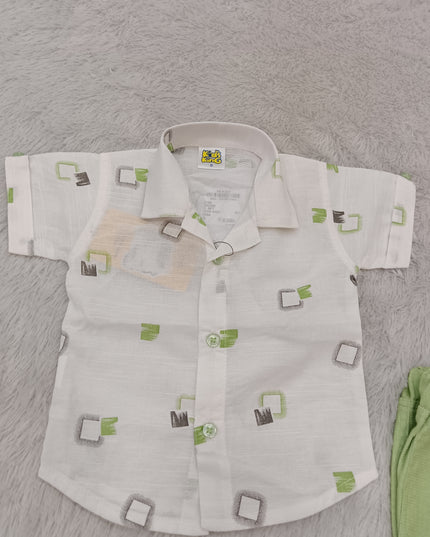 BOYS SET CODE-A395 Boys Printed Shirt & Shorts Co-Ord Set | Stylish Casual Summer Outfit
