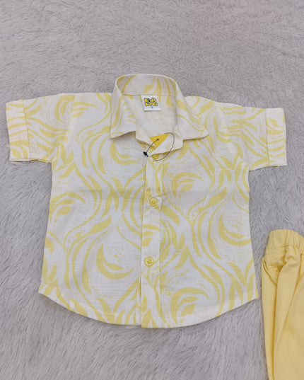 BOYS SET CODE-A396 Boys Printed Shirt & Shorts Co-Ord Set | Stylish Cotton Casual Outfit