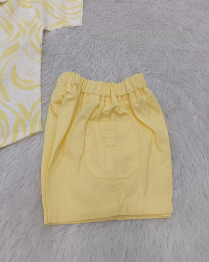 BOYS SET CODE-A396 Boys Printed Shirt & Shorts Co-Ord Set | Stylish Cotton Casual Outfit
