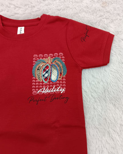BOYS TSHIRT CODE-A375 Boys Maroon Printed T-Shirt | Stylish Graphic Half Sleeve Cotton Tee