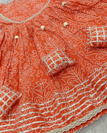 GIRLS GHARARA SET CODE-A383 Girls Orange Printed Garara Set | Traditional Ethnic Wear for Kids | He And She