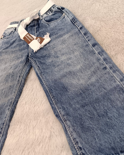 BOYS JEANS A435 Boys Relaxed Fit Denim Jeans with Tie Belt | Premium Cotton Casual Jeans