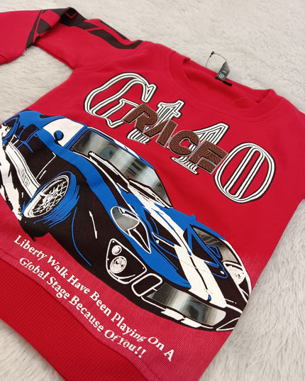 BOYS TSHIRT CODE A-440 Boys Red GT40 Race Car Printed Full Sleeve Sweatshirt | Stylish Winter Sweatshirt for Kids