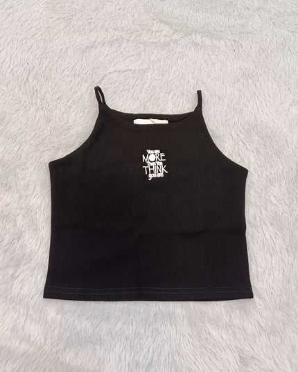G.TOP A470 Girls Sleeveless Graphic Top – Pink & Black Casual Top | He and She