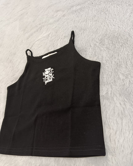 G.TOP A470 Girls Sleeveless Graphic Top – Pink & Black Casual Top | He and She