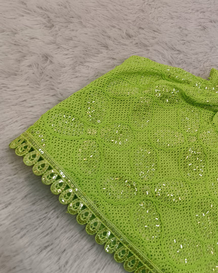 G.TOP A468 Girls Green Crochet Top – Sequin Halter Neck Party Top | He and She