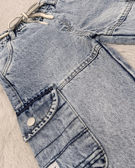 B. JEANS A461 Boys Light Blue Baggy Cargo Jeans | Relaxed Fit Denim Pants – He & She