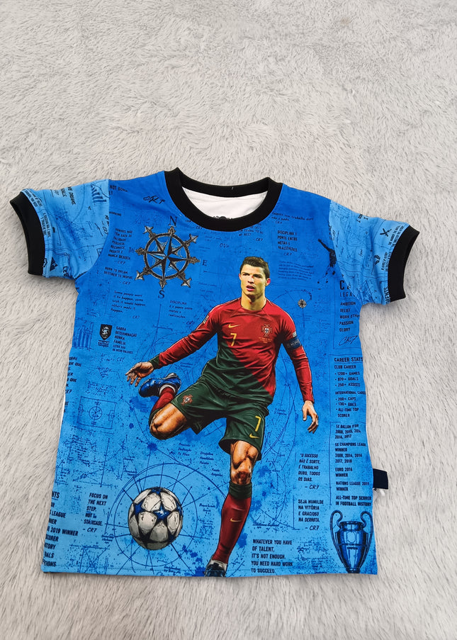 B.TSHIRT A464 Boys Blue Football Graphic T-Shirt | He And She