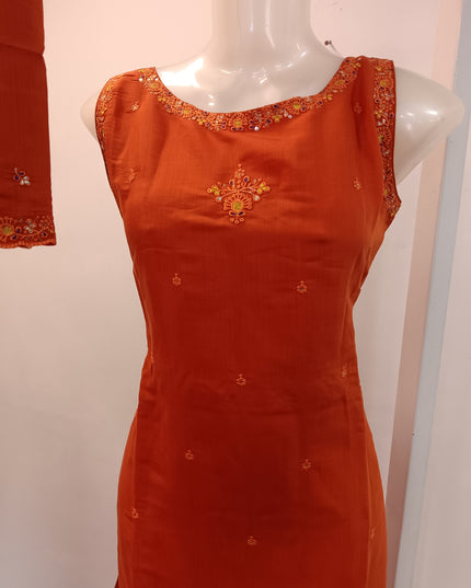 L.DRESS A474 Women’s Embroidered Kurti Set with Dupatta