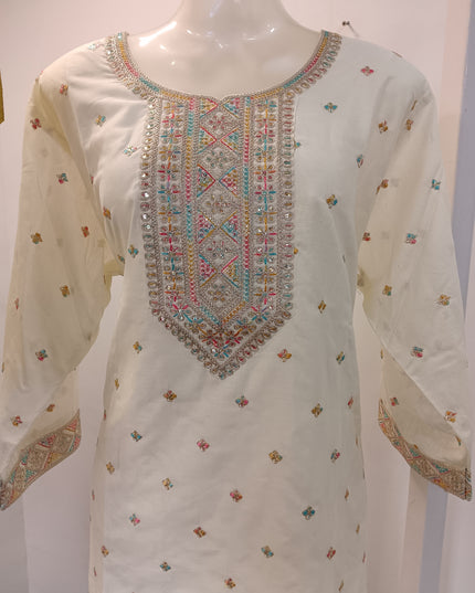 L.DRESS A477 Women’s Embroidered Kurti Pant Set with Dupatta
