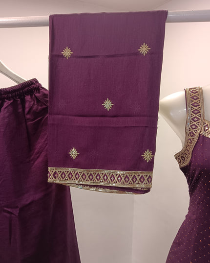 A478 CODE L PALAZO SET Women’s Embroidered Palazzo Set with Dupatta