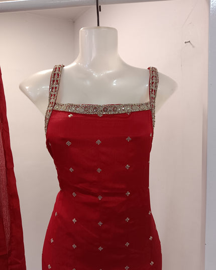 L.PLAZO A475 Women’s Embroidered Palazzo Set with Dupatta