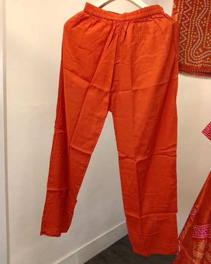 LADIES PLAZO SET A527 Women’s Rust Orange Anarkali Kurti Set with Dupatta & Pants
