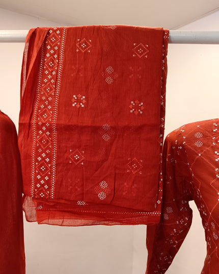 LADIES DRESS A480 Women’s Red Printed Kurti Set with Dupatta & Matching Pants | He And She