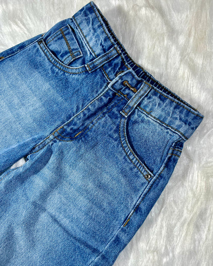 He And She Unisex Kids Wide Leg Denim Jeans | Stylish Relaxed Fit Casual Jeans