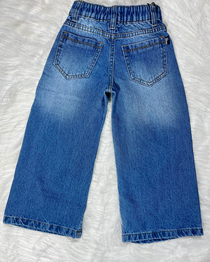He And She Unisex Kids Wide Leg Denim Jeans | Stylish Relaxed Fit Casual Jeans