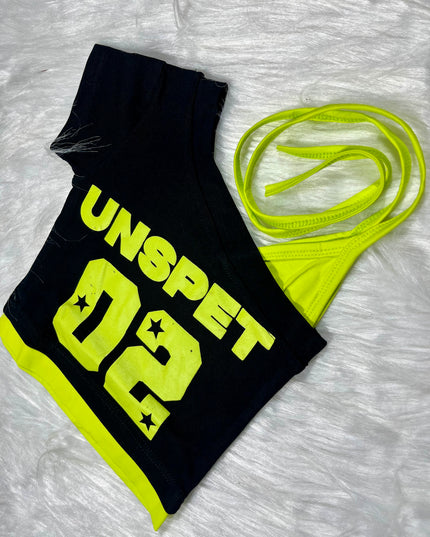He and She Girls Neon Black Off-Shoulder Crop Top – Stylish Casual Summer Wear for Girls