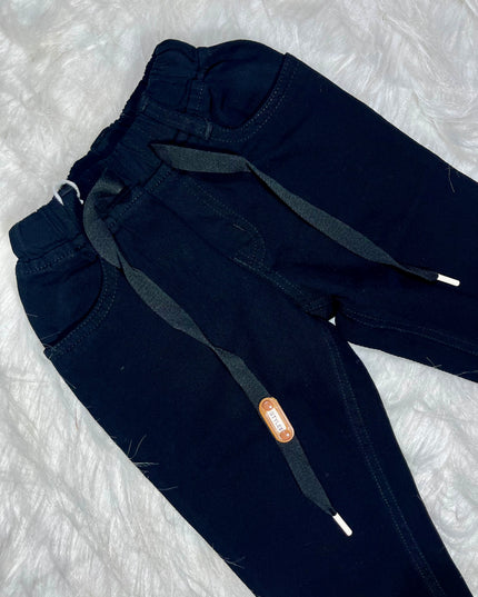 He and She Boys Solid Cotton Joggers | Comfortable Casual Track Pants for Kids