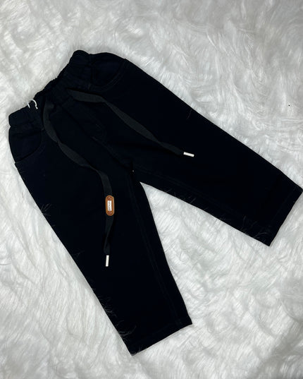 He and She Boys Solid Cotton Joggers | Comfortable Casual Track Pants for Kids