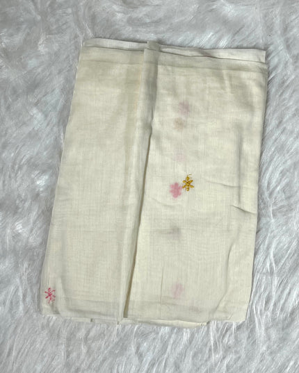 Women’s Ivory Floral Embroidered Anarkali Kurti Set with Dupatta