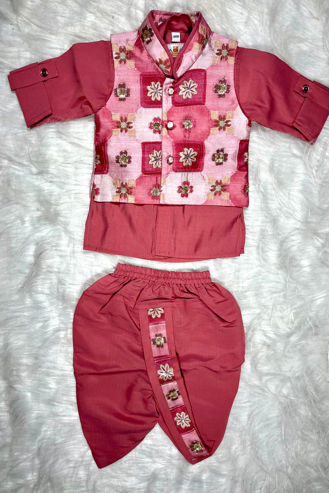 Boys Ethnic Koti Jacket – Stylish Festive Wear for Kids | He & She