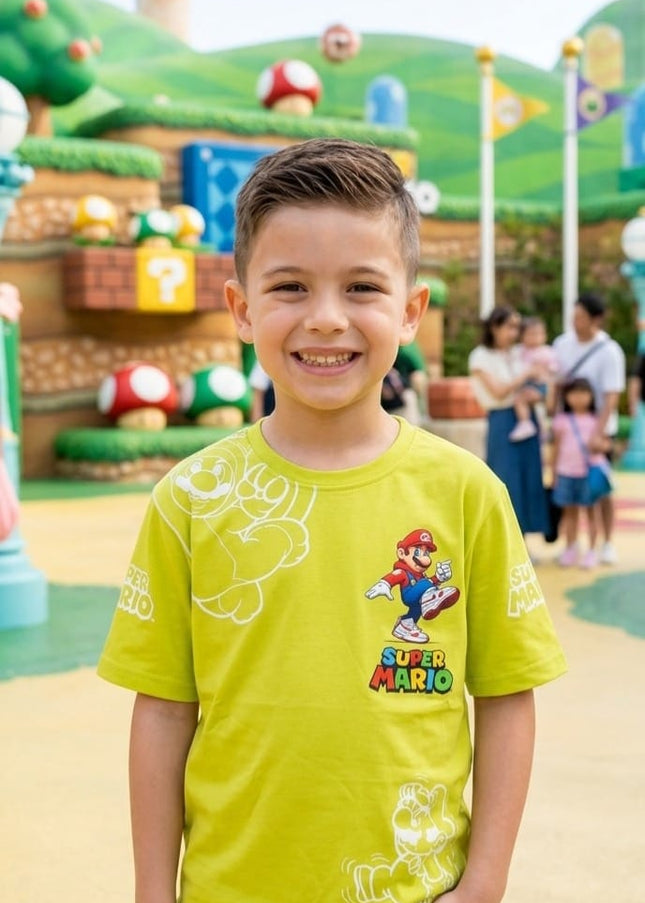 Boys Yellow Cartoon Printed T-Shirt | Stylish Kids Casual Wear by He & She